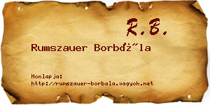 Rumszauer Borbála névjegykártya