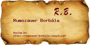 Rumszauer Borbála névjegykártya